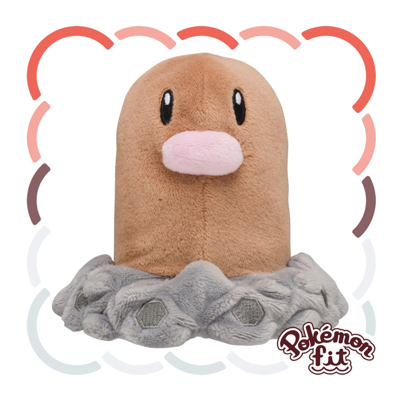 Officiële Pokemon center knuffel Pokemon fit Diglett 9cm 